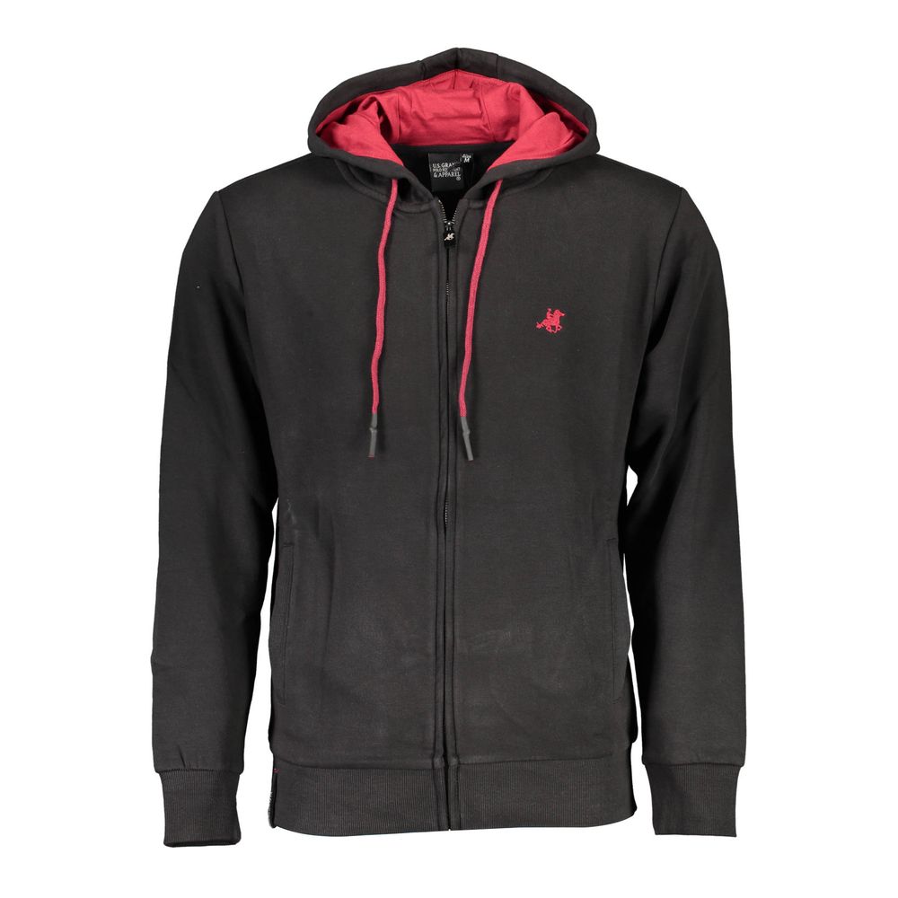 U.S. Grand Polo Black Cotton Men's Hoodie