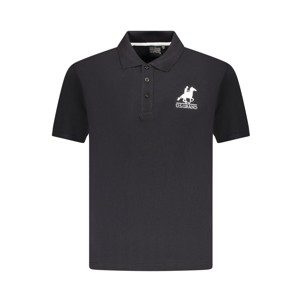 U.S. Grand Polo Black Cotton Men Polo