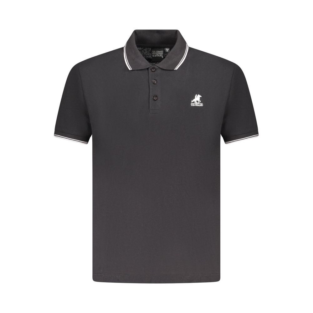 U.S. Grand Polo Black Cotton Men's Polo Shirt