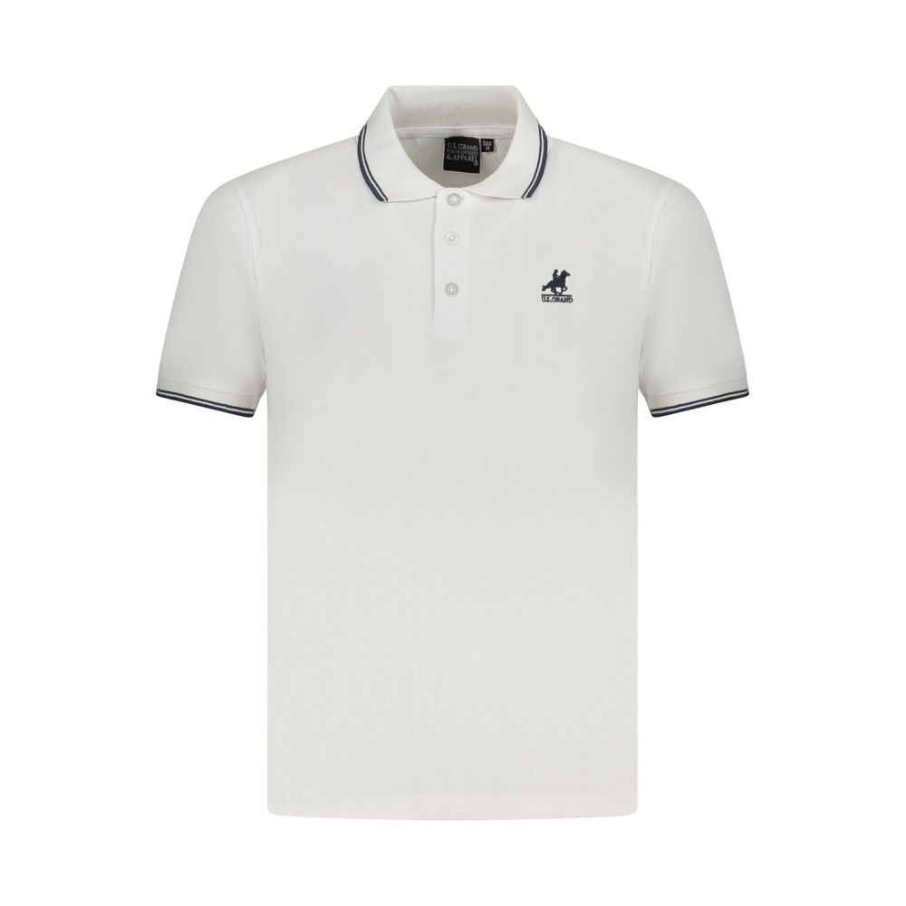 U.S. Grand Polo White Cotton Men Polo Shirt