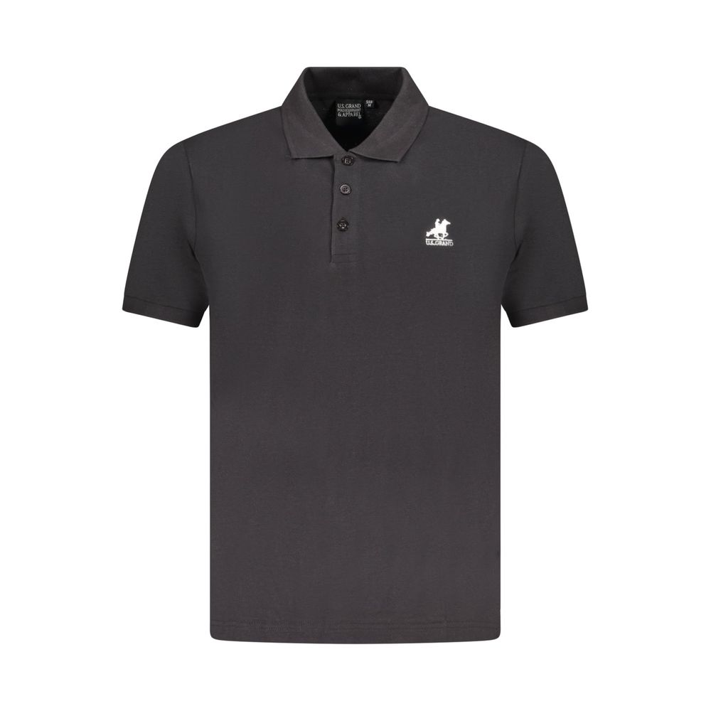 U.S. Grand Polo Black Cotton Mens Polo Shirt