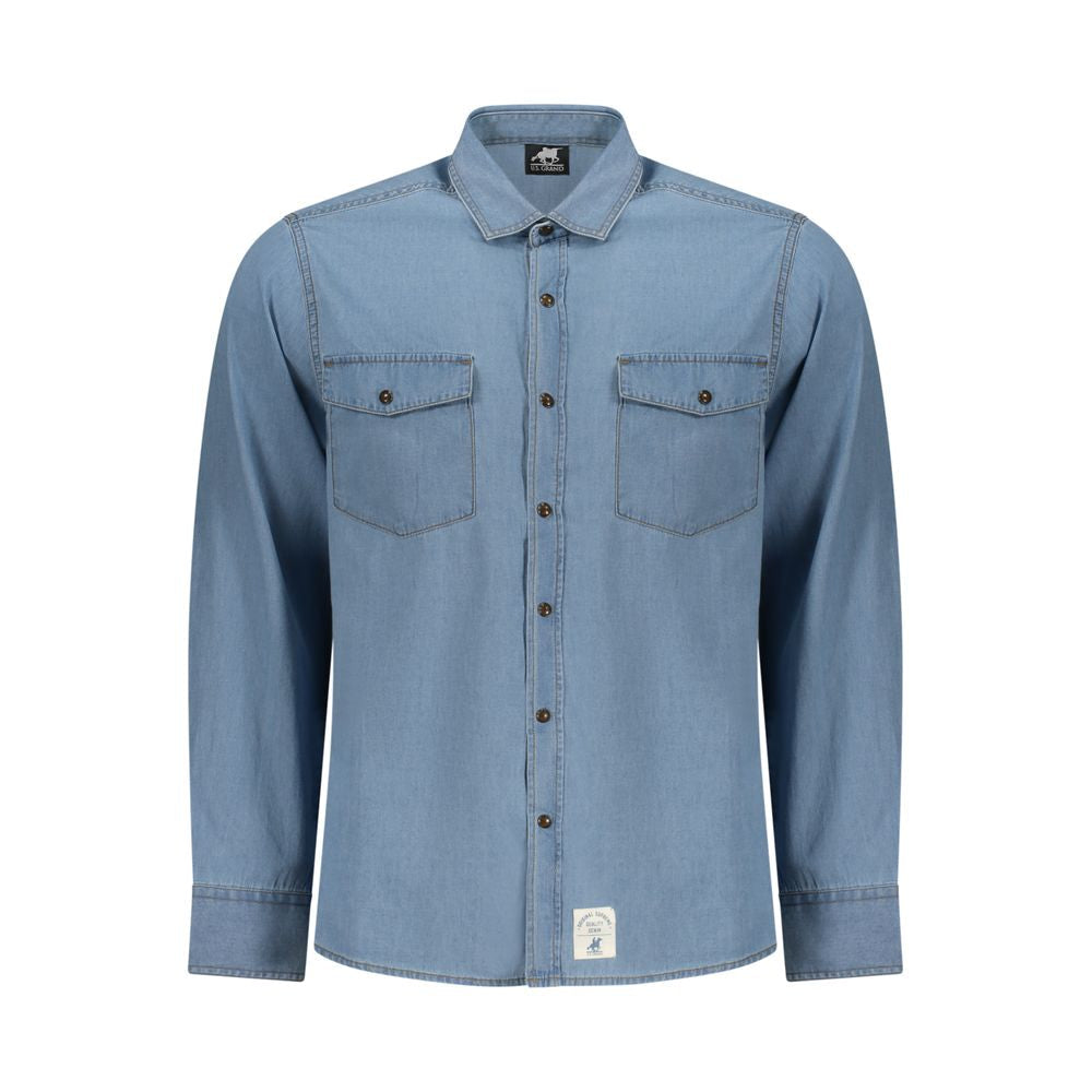 U.S. Grand Polo Azzurro Cotton Mens Shirt