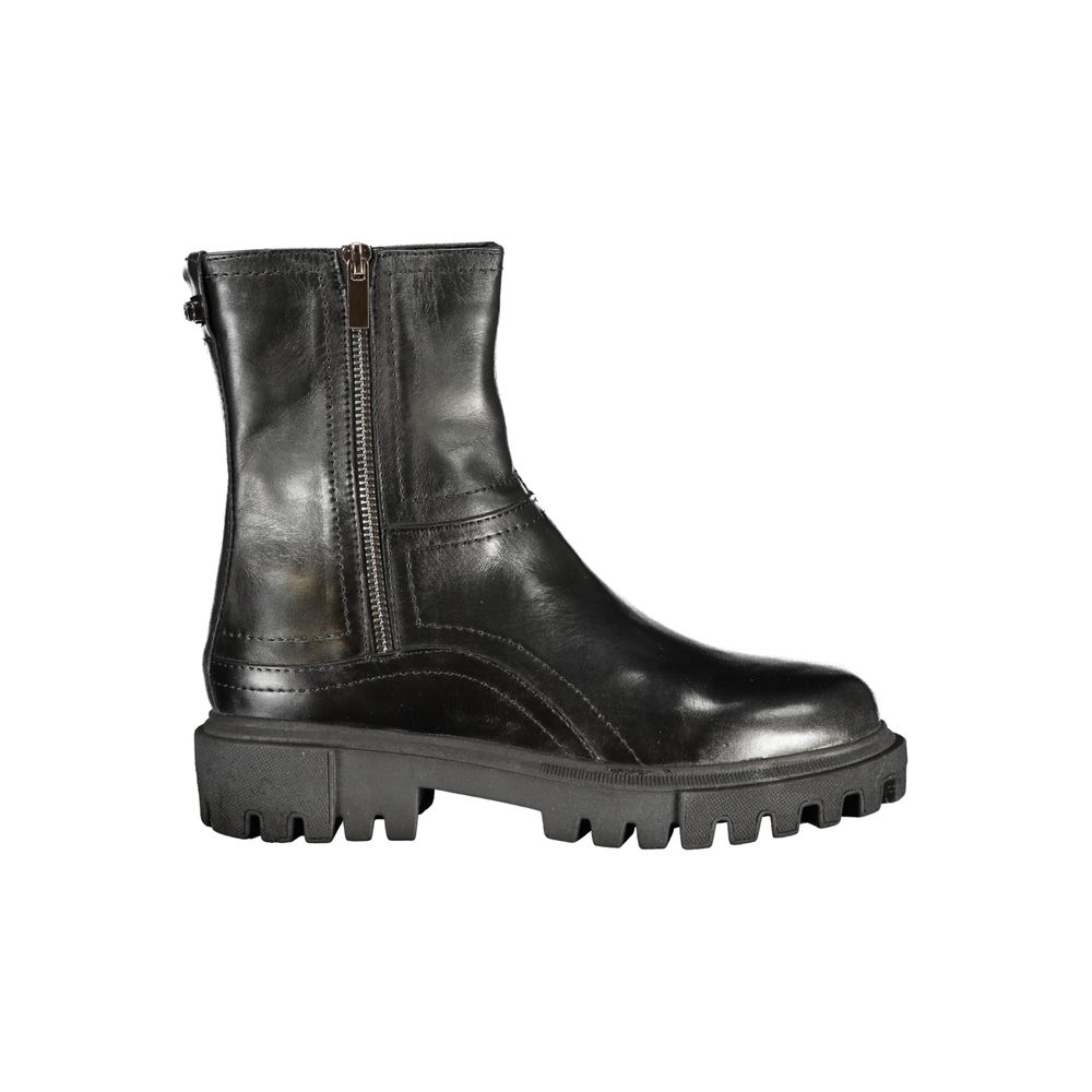 Cafenoir Black Leather Women Boot Cafenoir