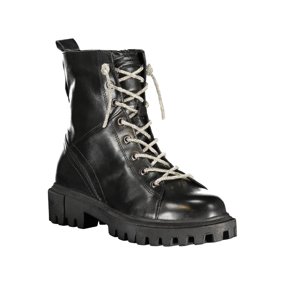 Cafenoir Black Leather Women Ankle Boot