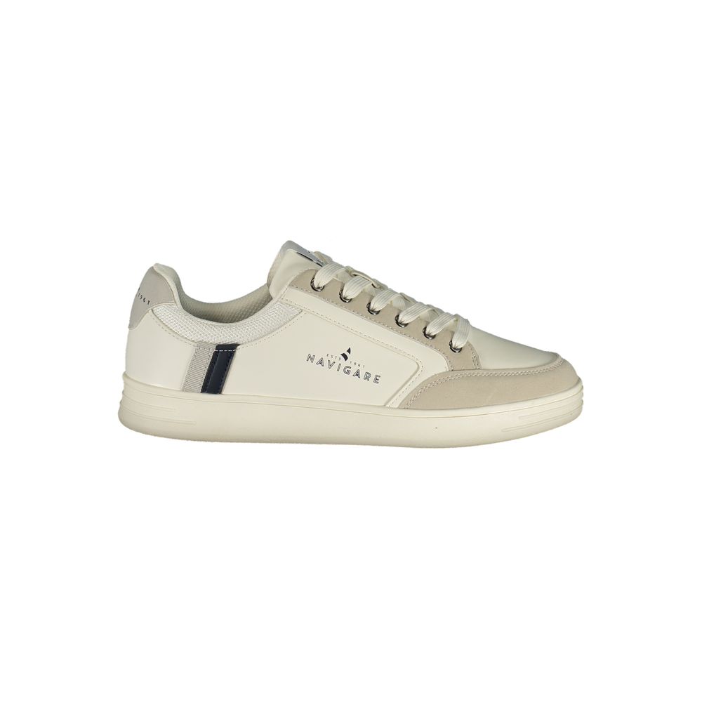 Navigare White Polyurethane Men Sneaker