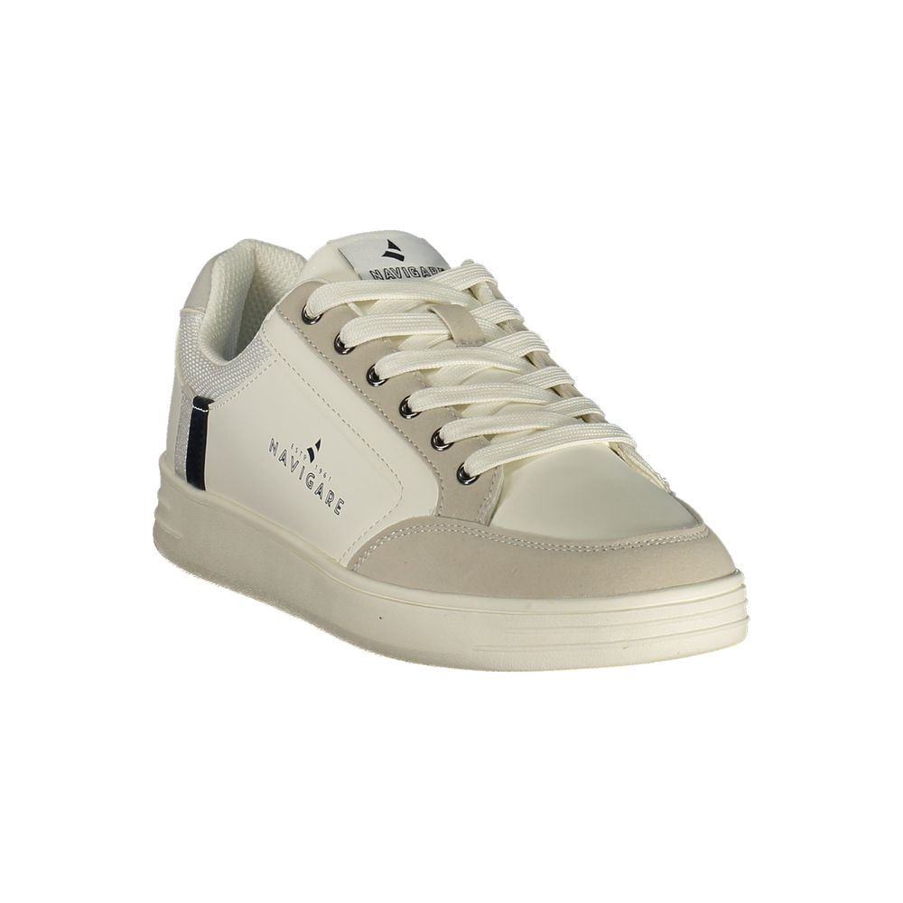 Navigare White Polyurethane Men Sneaker