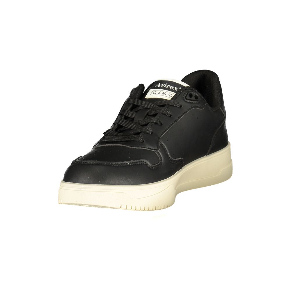 Avirex Black Polyurethane Men Sneaker