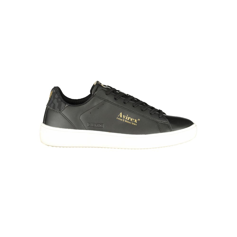 Avirex Black Polyurethane Men Sneaker