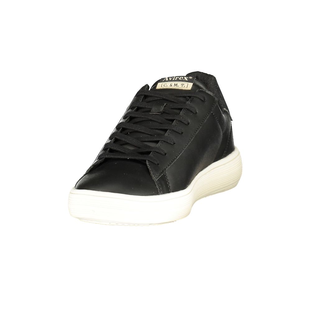 Avirex Black Polyurethane Men Sneaker