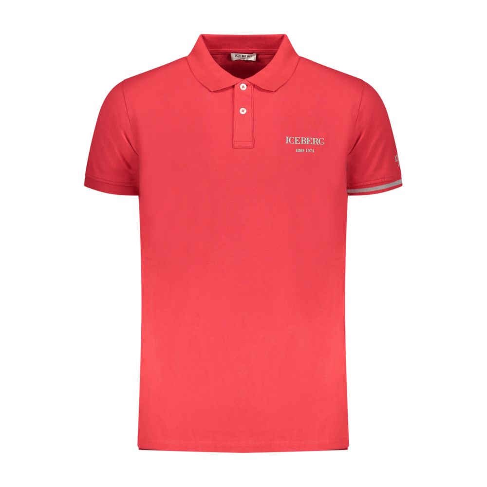 Iceberg Red Cotton Mens Polo Shirt