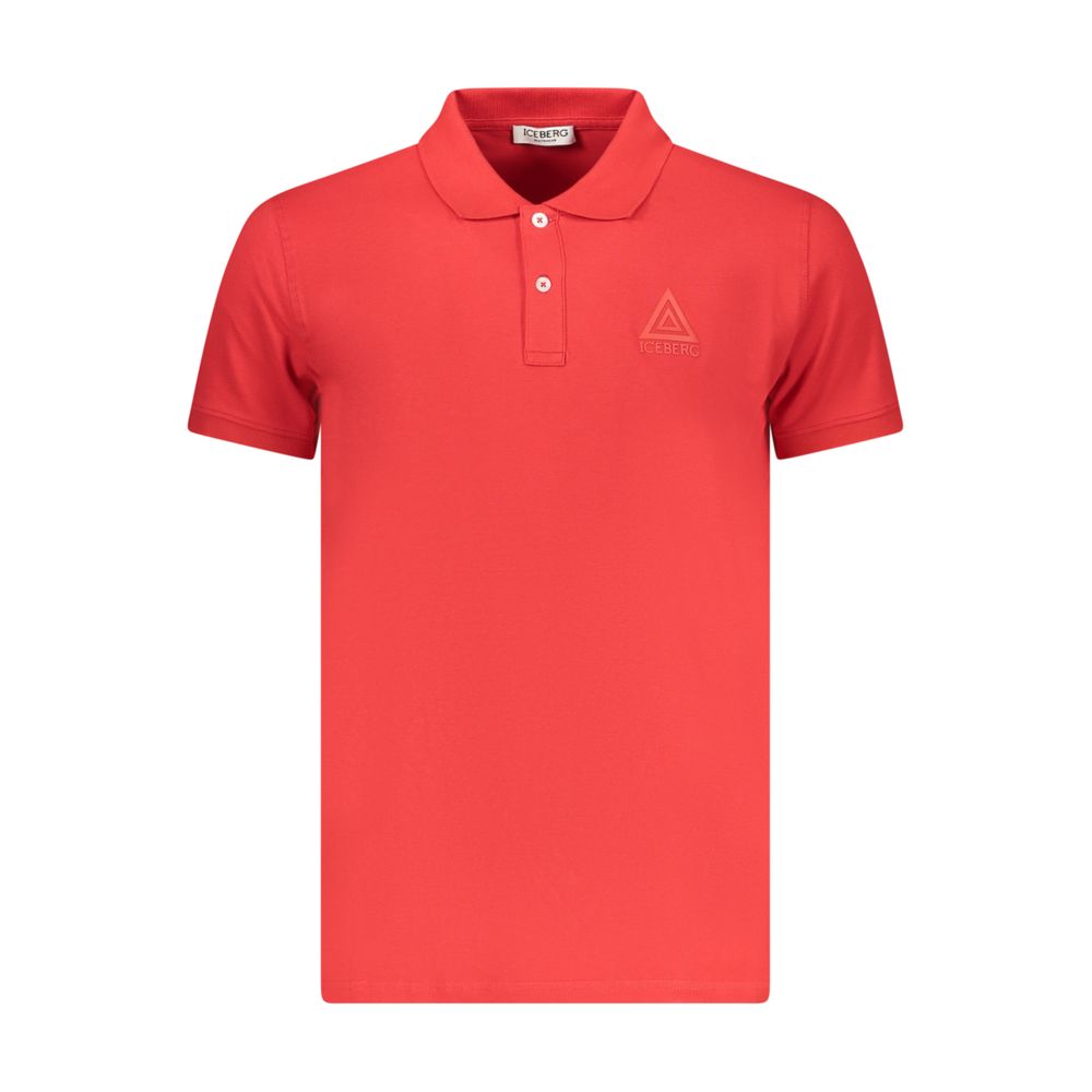 Iceberg Rosso Cotton Mens Polo Shirt
