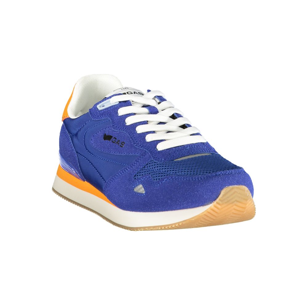 Gas Blue Polyurethane Men Sneaker