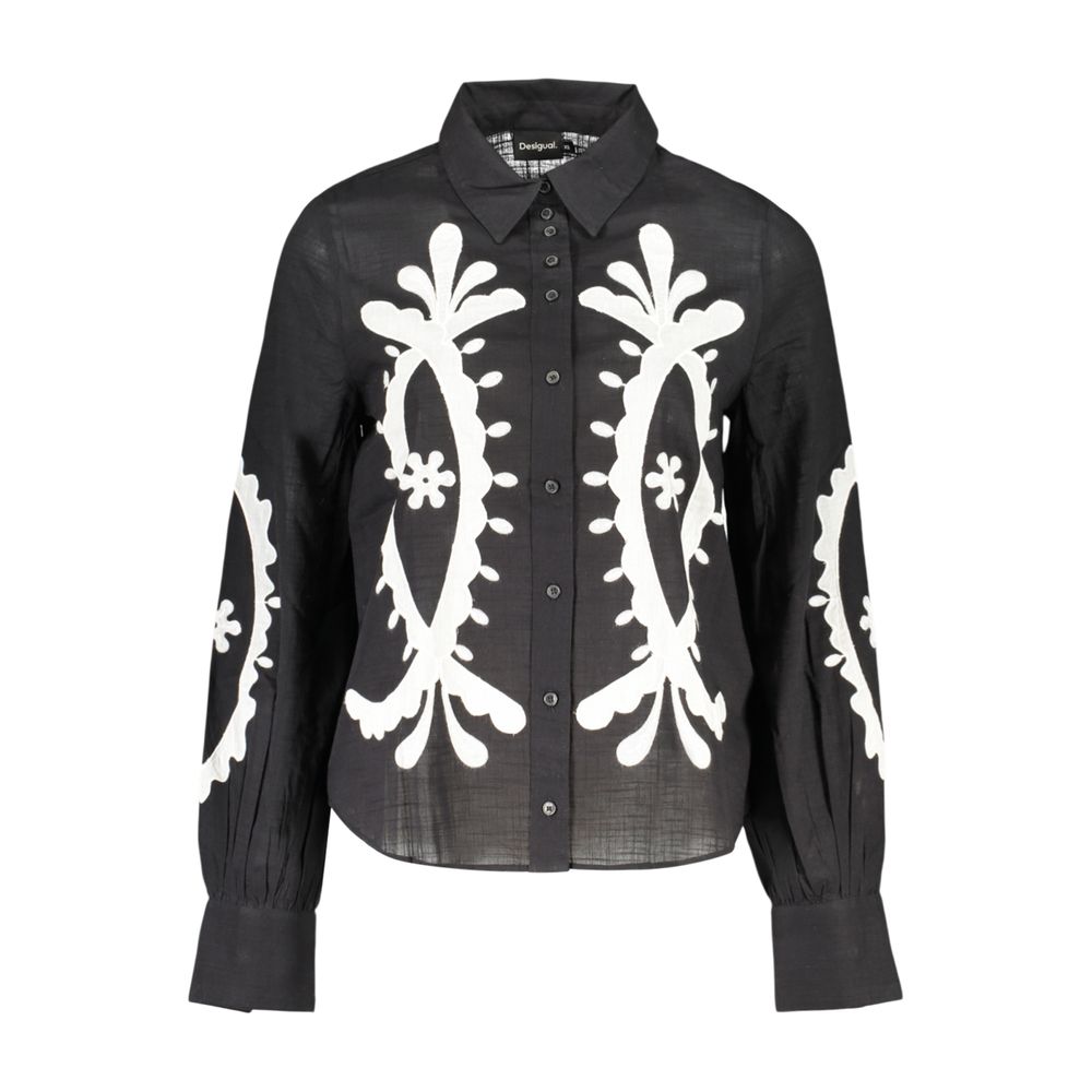 Desigual Nero Cotton Women Shirt Desigual