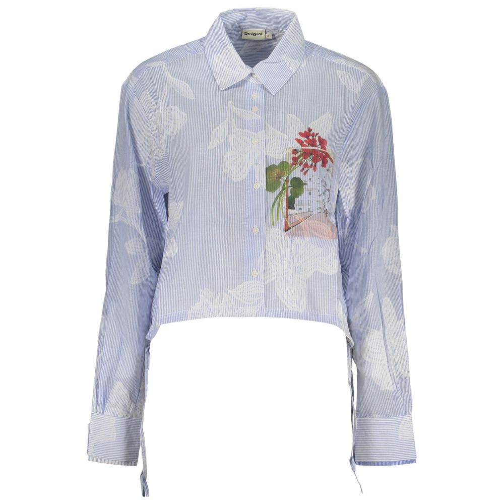 Desigual Azzurro Cotton Women Shirt Desigual