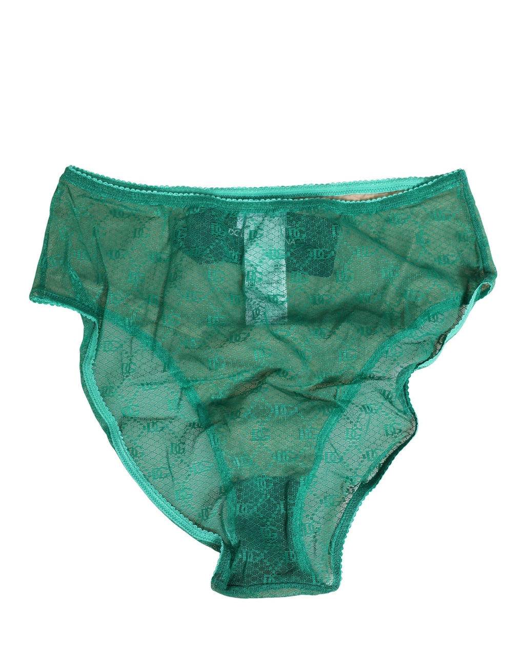 Dolce & Gabbana Green Lace Nylon DG Lingerie Panty Brief Underwear