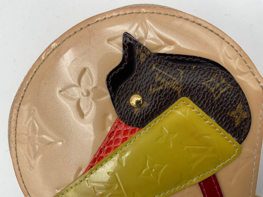 Louis Vuitton LOUIS VUITTON Micro Boite Chapeau Patent Patchwork LV Bird Coin Purse
