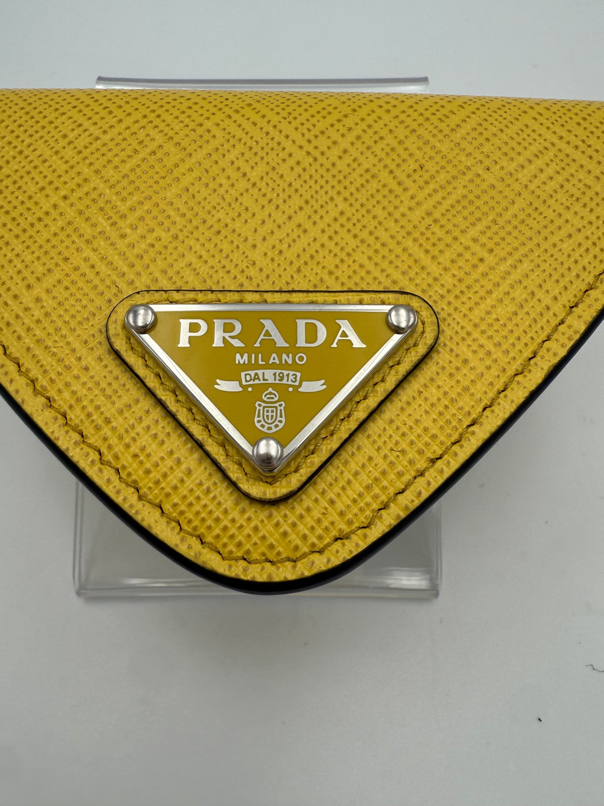 Prada PRADA Saffiano Yellow Coin Purse
