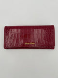 Miu Miu MIU MIU Rosso Crocodile Print Leather Wallet