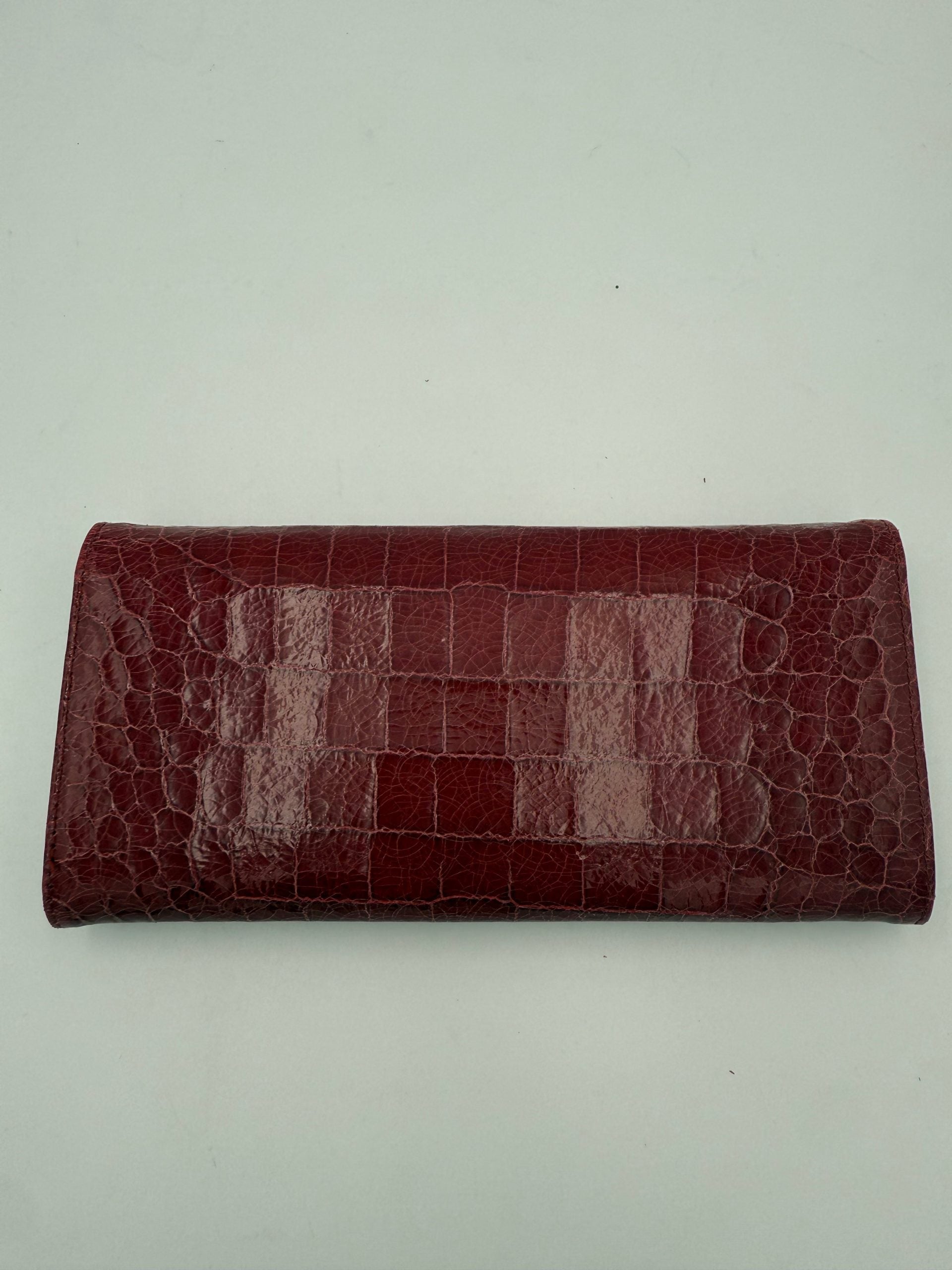 Miu Miu MIU MIU Rosso Crocodile Print Leather Wallet