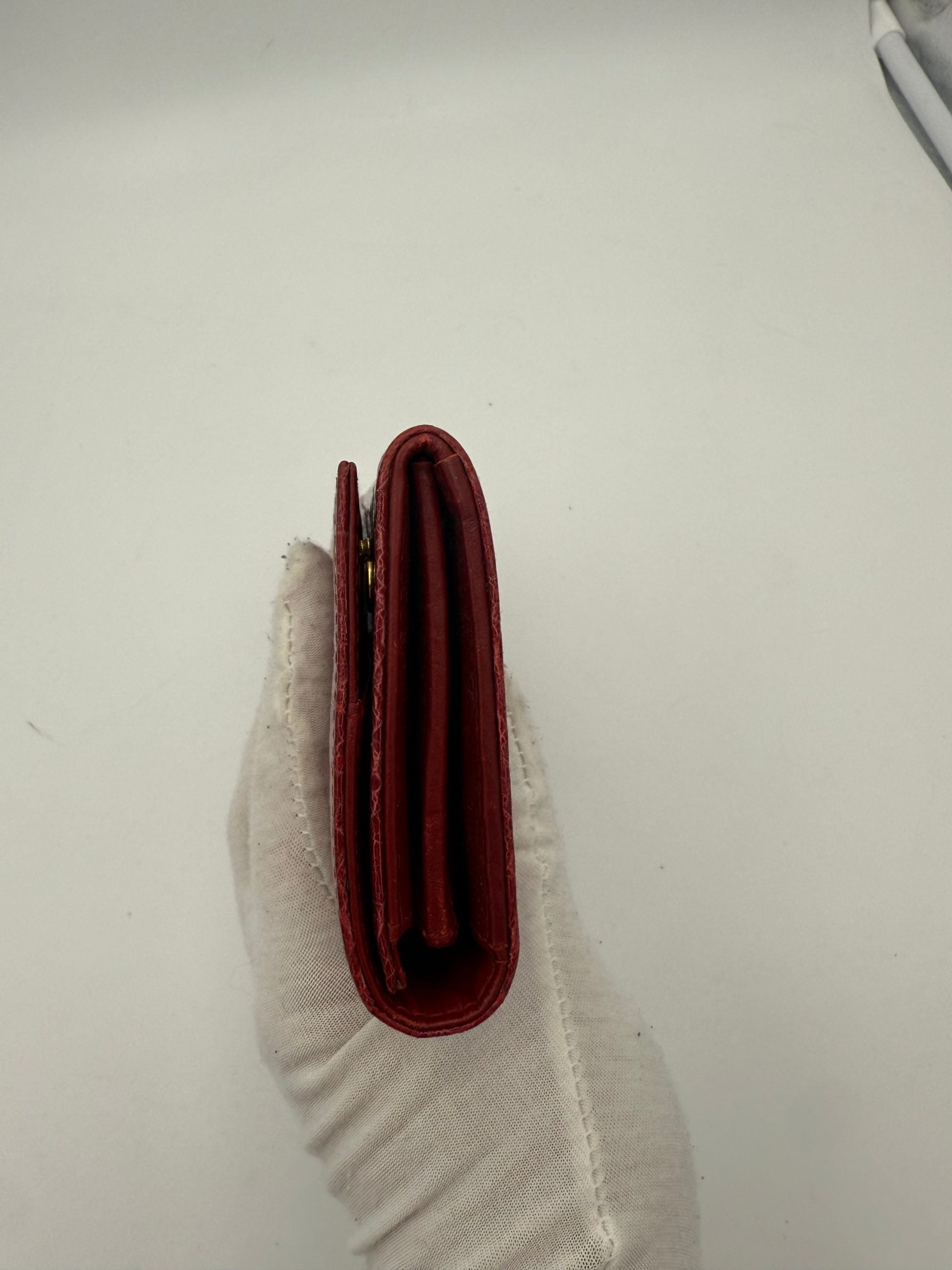 Miu Miu MIU MIU Rosso Crocodile Print Leather Wallet