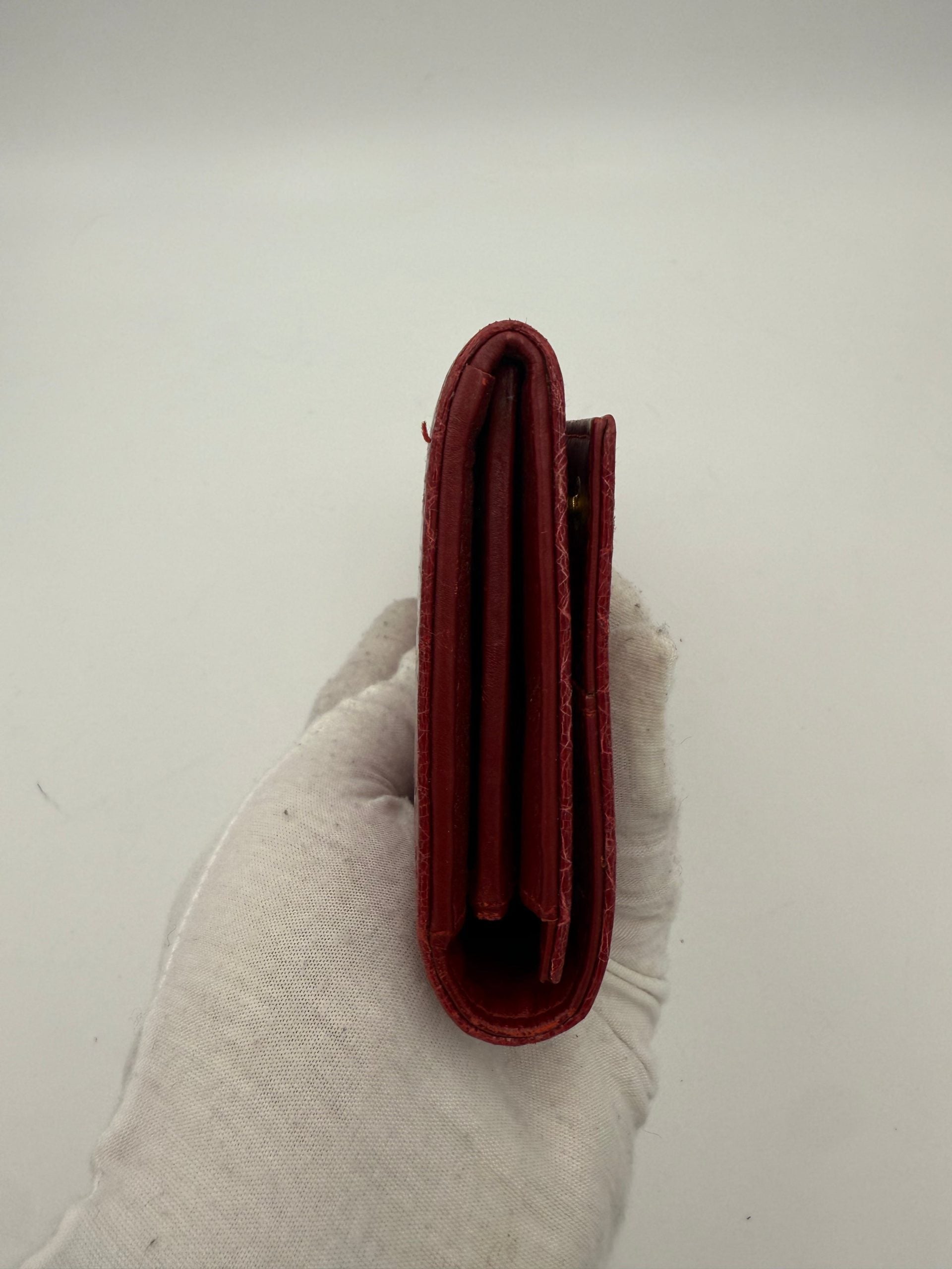 Miu Miu MIU MIU Rosso Crocodile Print Leather Wallet