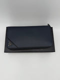 Prada PRADA Zip in Blue Saffiano Wallet
