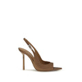LE SILLA Brown Silk Stiletto Heel Sandals