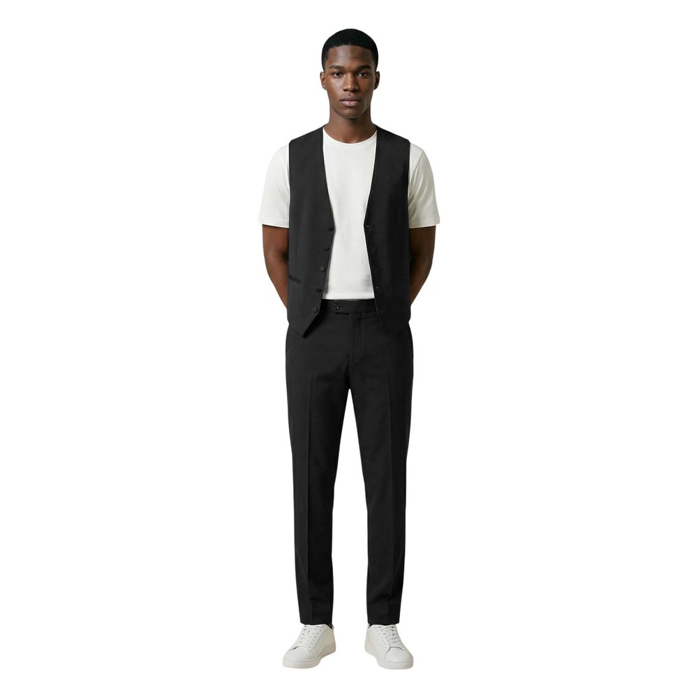Mulish Black Polyester Three-Piece Suit