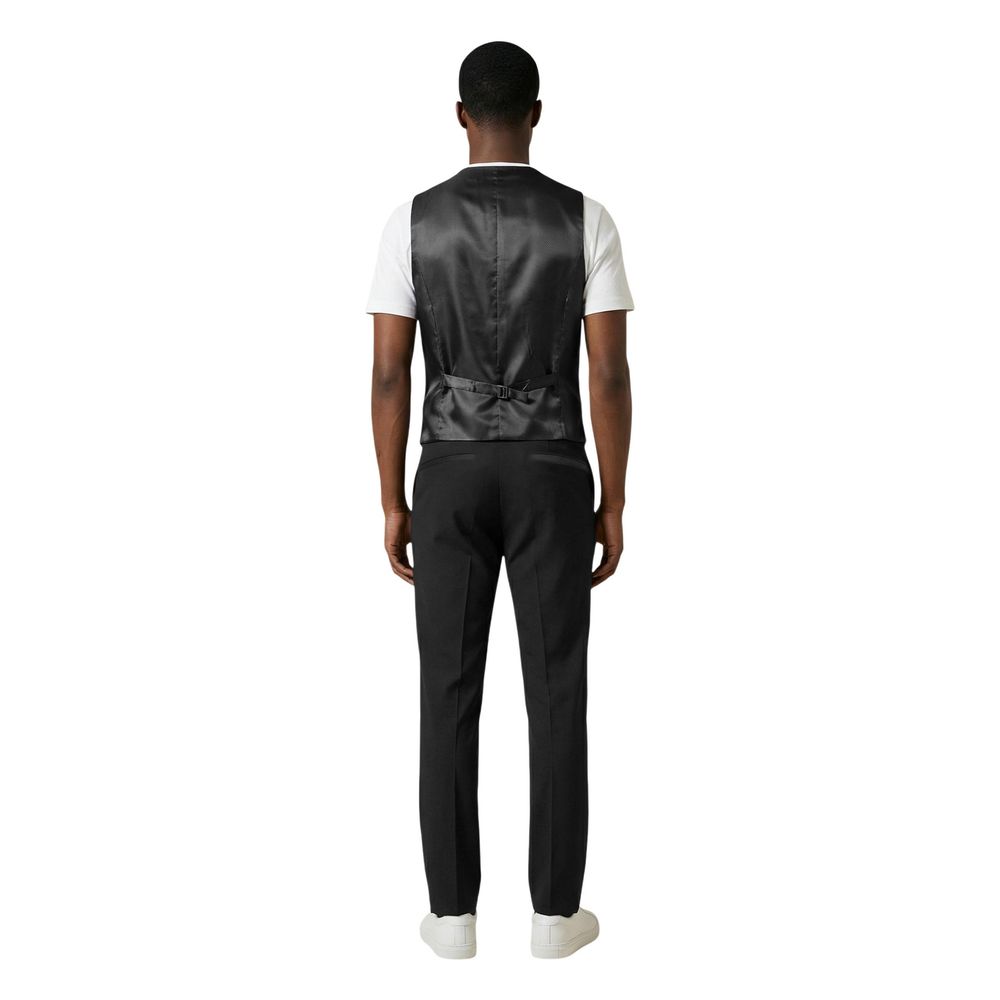 Mulish Black Polyester Three-Piece Suit