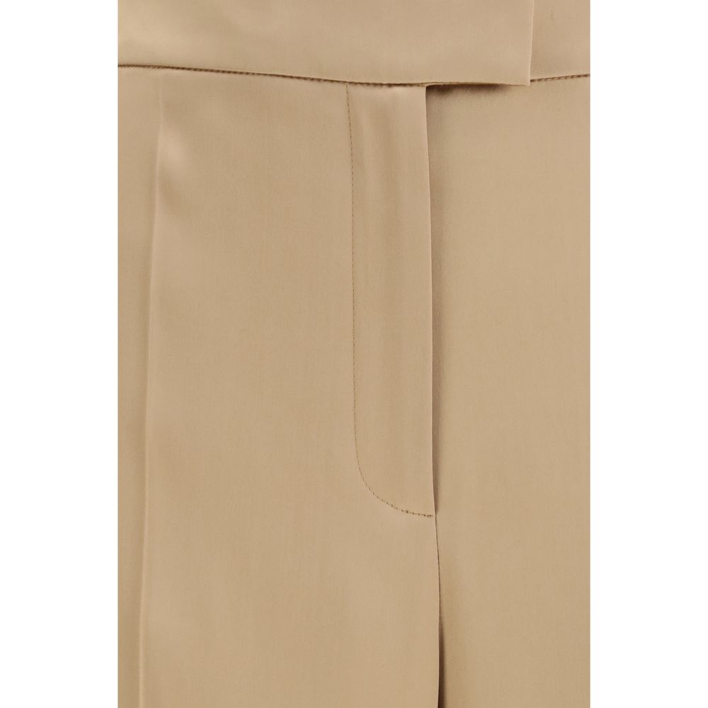 Valentino Garavani Beige Silk Dress Pants