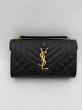 Saint Laurent SAINT LAURENT ENVELOPE SMALL in Black Grained Leather Handbag
