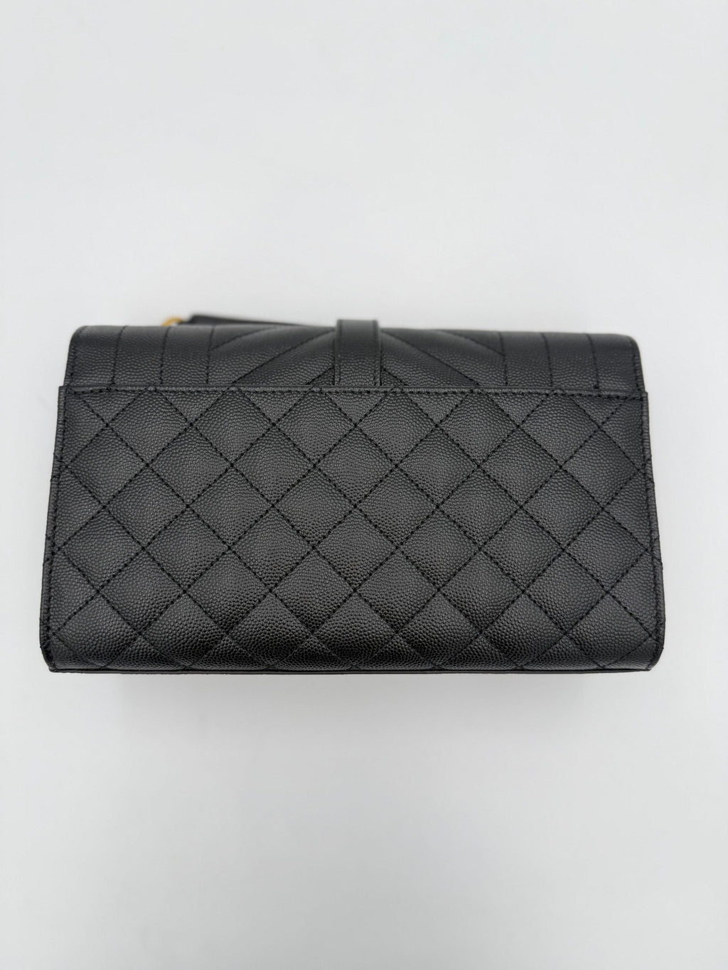 Saint Laurent SAINT LAURENT ENVELOPE SMALL in Black Grained Leather Handbag