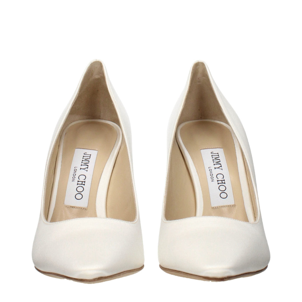 Jimmy Choo Beige Satin Platform Pumps