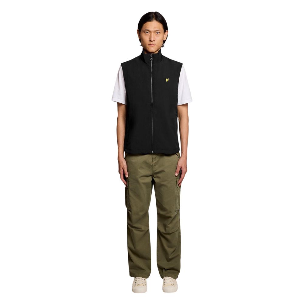 Lyle & Scott Black Polyester Sleeveless Jacket