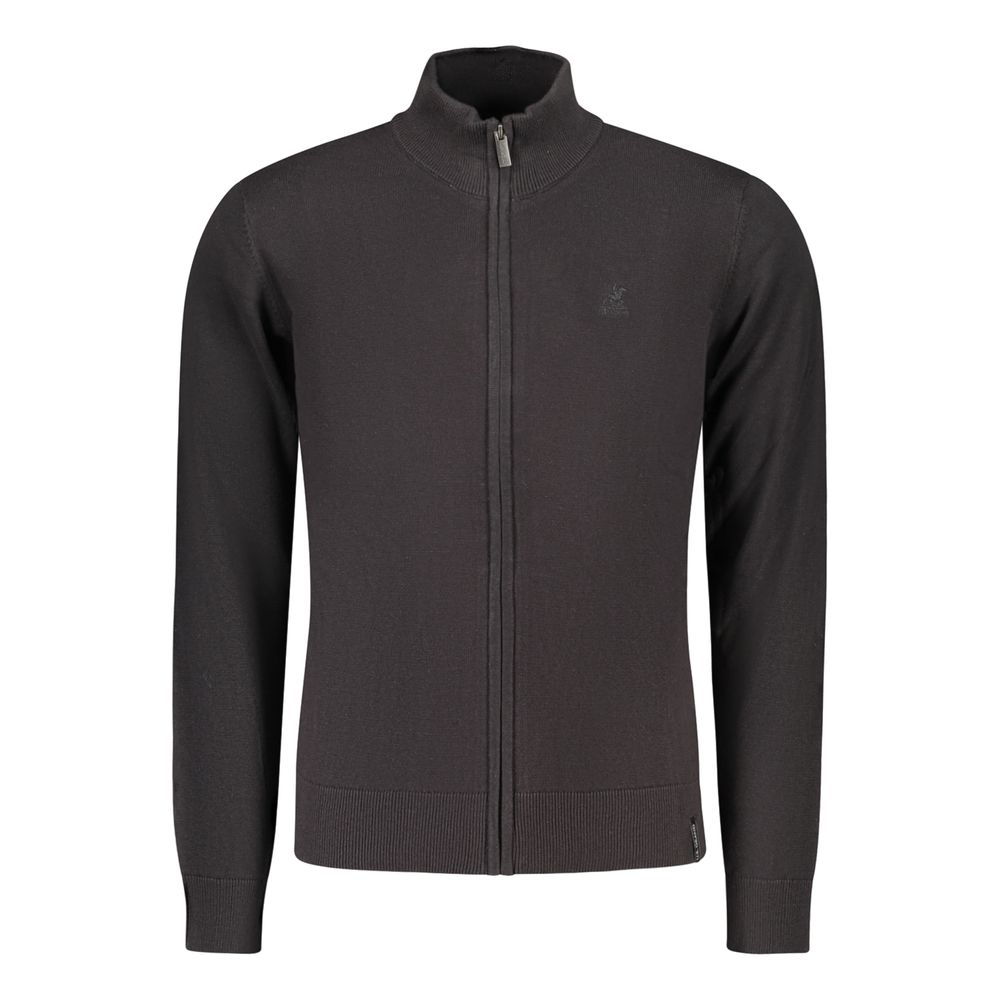 U.S. Grand Polo Black Cotton Men's Cardigan