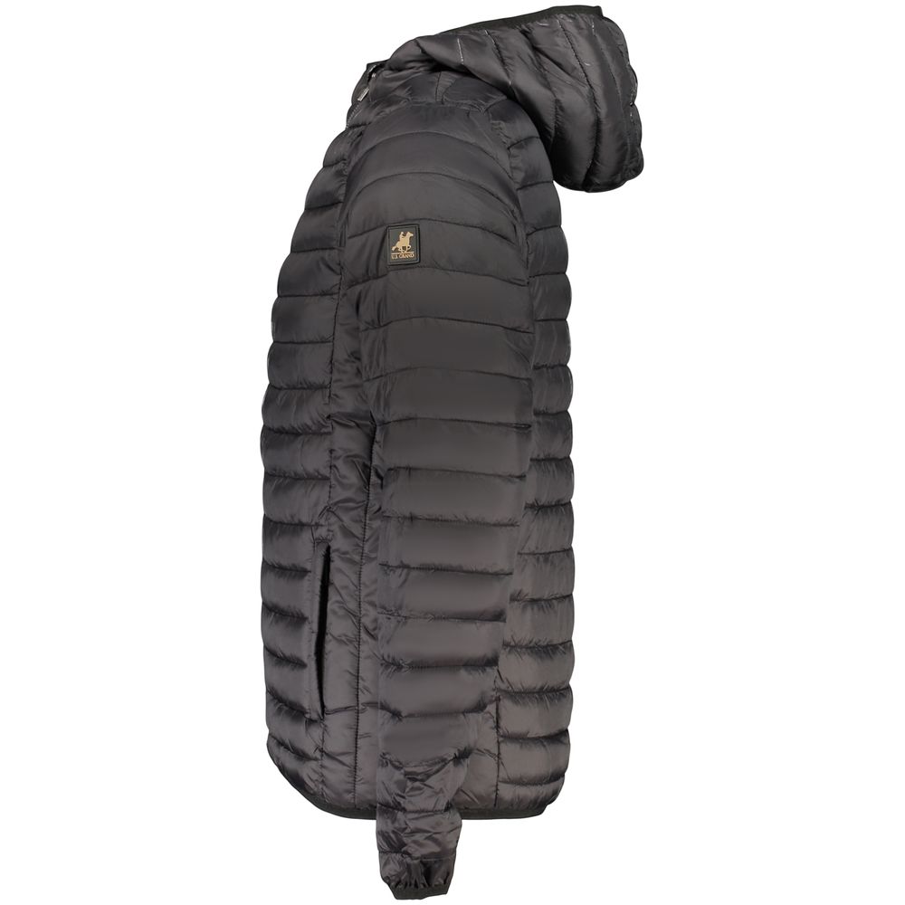 U.S. Grand Polo Black Polyester Men's Jacket U.S. Grand Polo