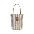 Valentino Garavani Blue Raffia Backet Bag