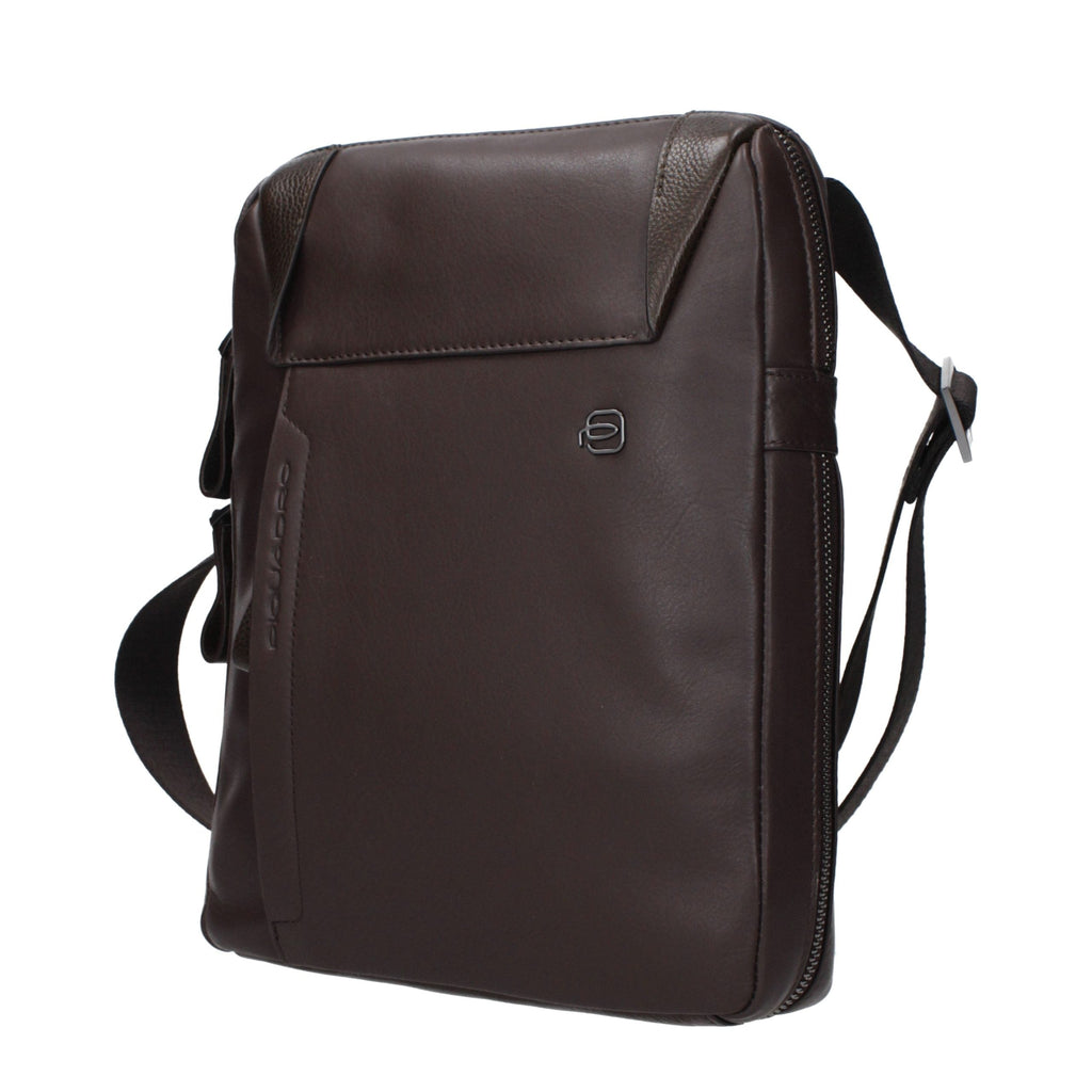 Piquadro Brown Leather Crossbody Bag Piquadro