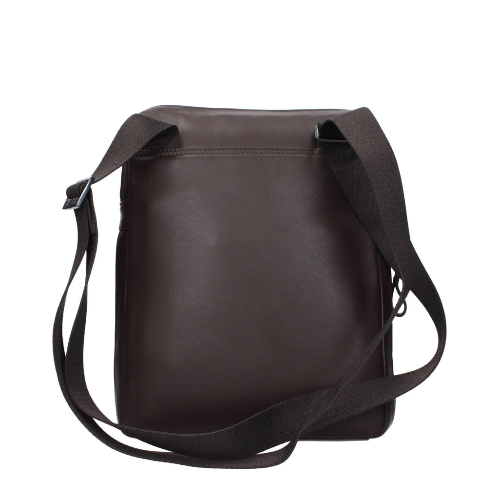 Piquadro Brown Leather Crossbody Bag Piquadro