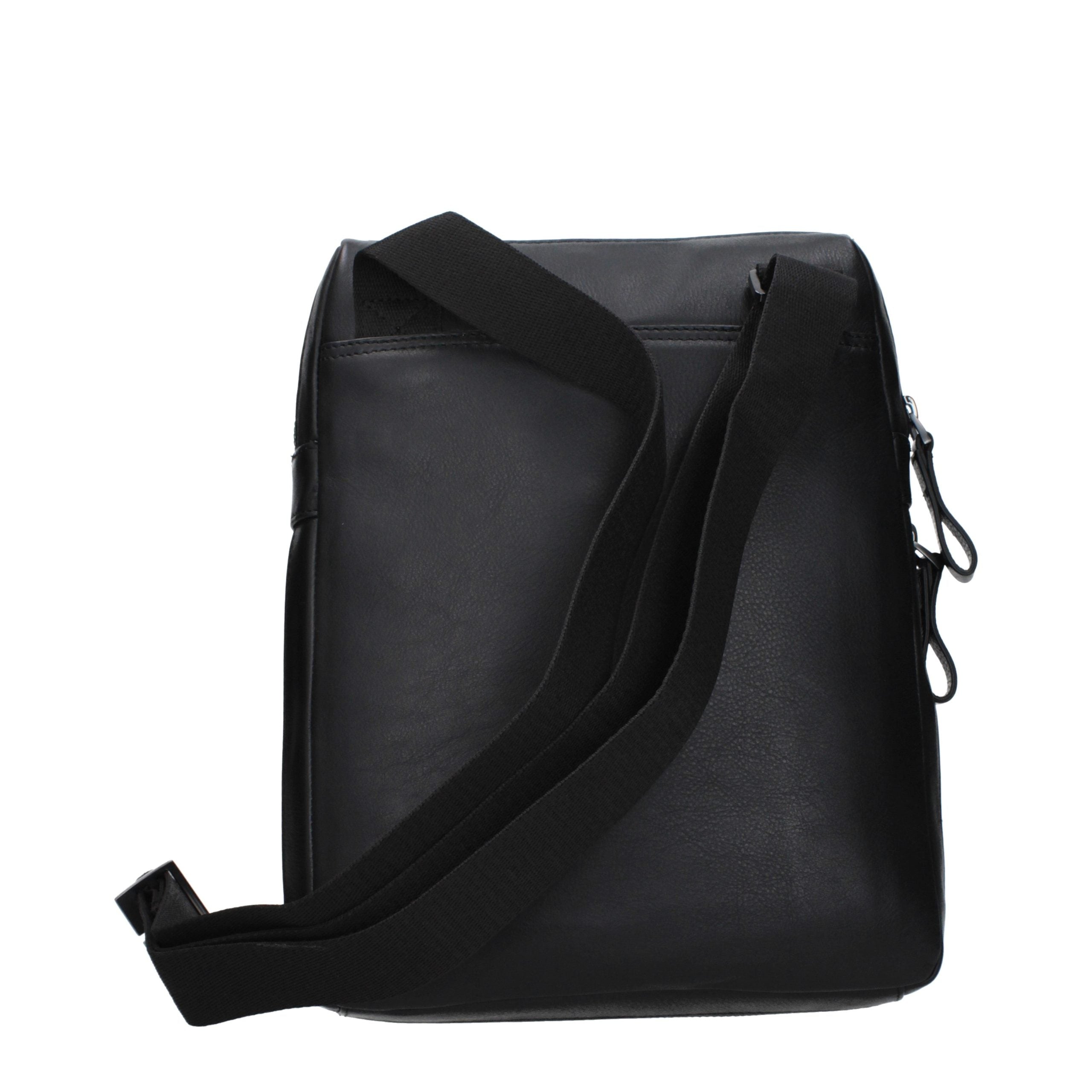 Piquadro Black Leather Crossbody Bag