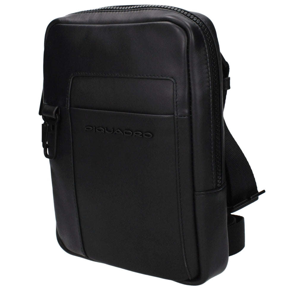 Piquadro Black Leather Crossbody Bag