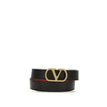 Valentino Garavani Black Calf Leather Bos Taurus Regular Belt Valentino Garavani