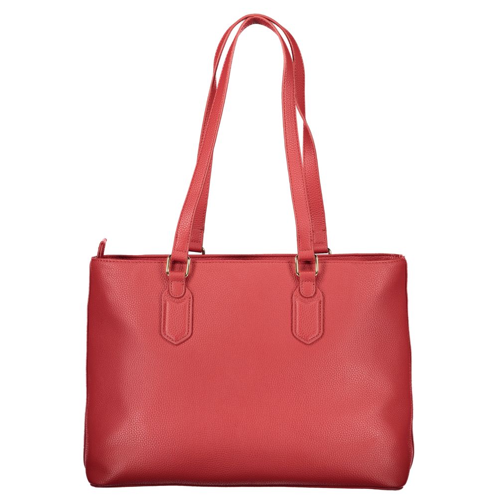 Mario Valentino Rosso Polyurethane Women's Bag With Zip Closure And Compartments