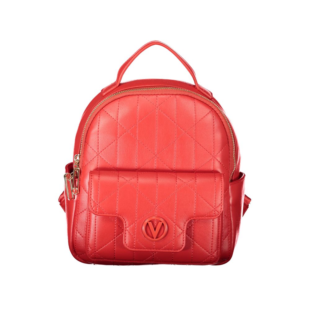 Mario Valentino Rosso Polyurethane Women's Backpack with External Pockets