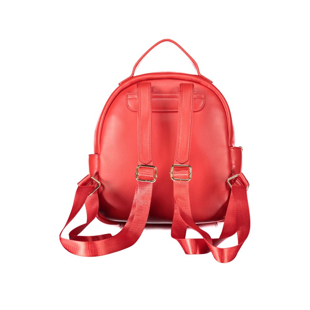 Mario Valentino Rosso Polyurethane Women's Backpack with External Pockets