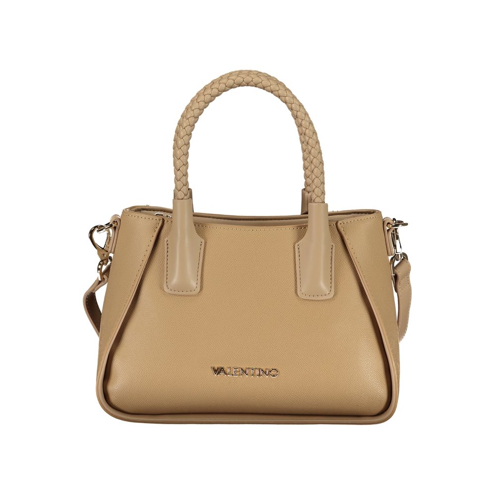 Mario Valentino Beige Polyurethane Women's Bag with Handles and Shoulder Strap