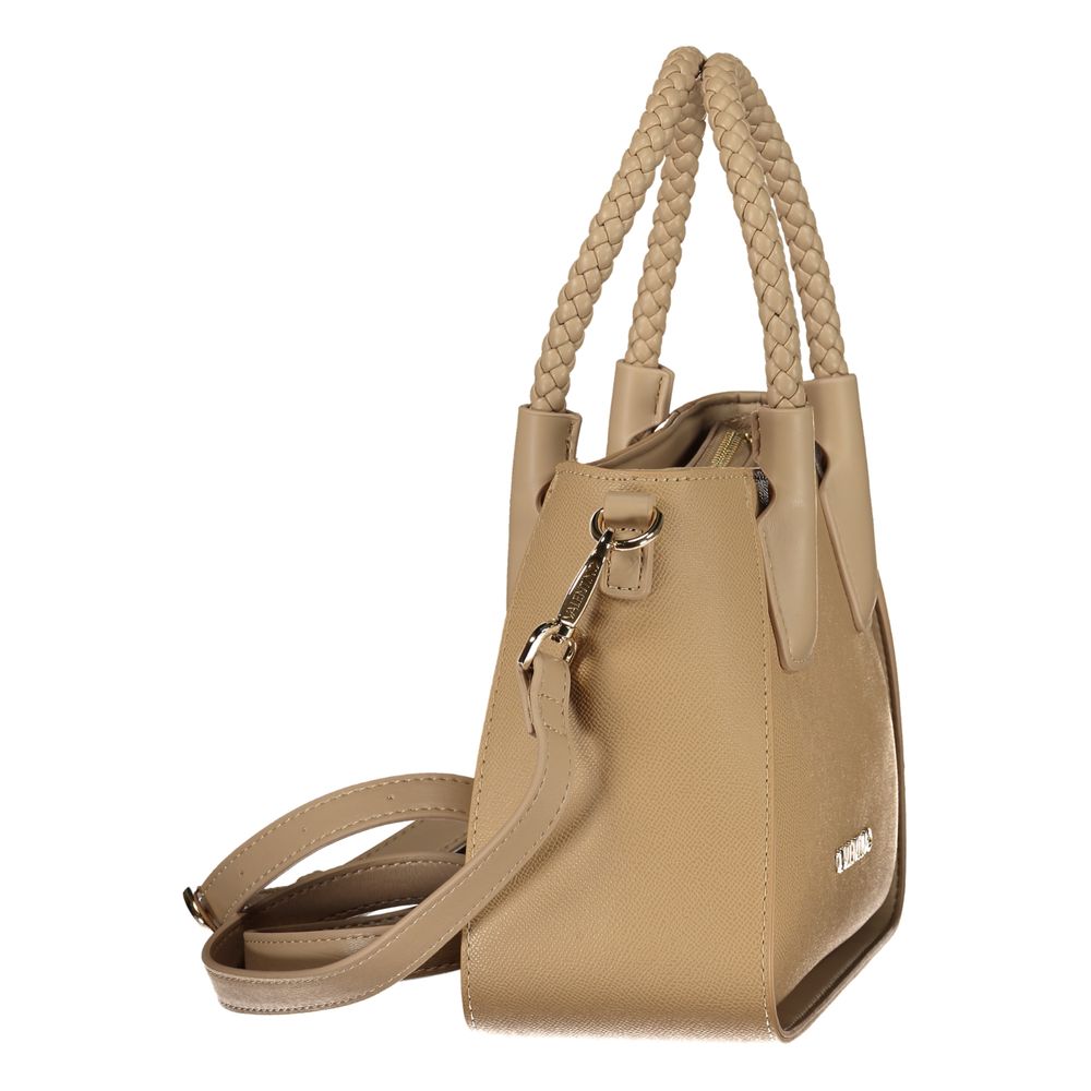 Mario Valentino Beige Polyurethane Women's Bag with Handles and Shoulder Strap