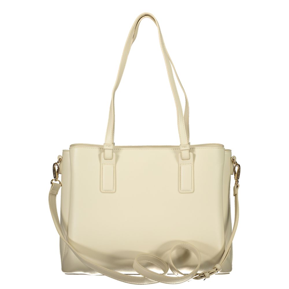 Mario Valentino Beige Poliuretano Women's Bag with Adjustable Strap and Pockets