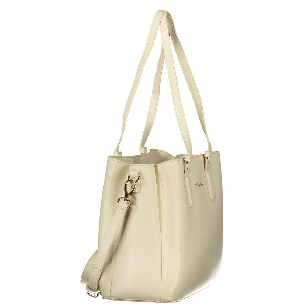 Mario Valentino Beige Poliuretano Women's Bag with Adjustable Strap and Pockets