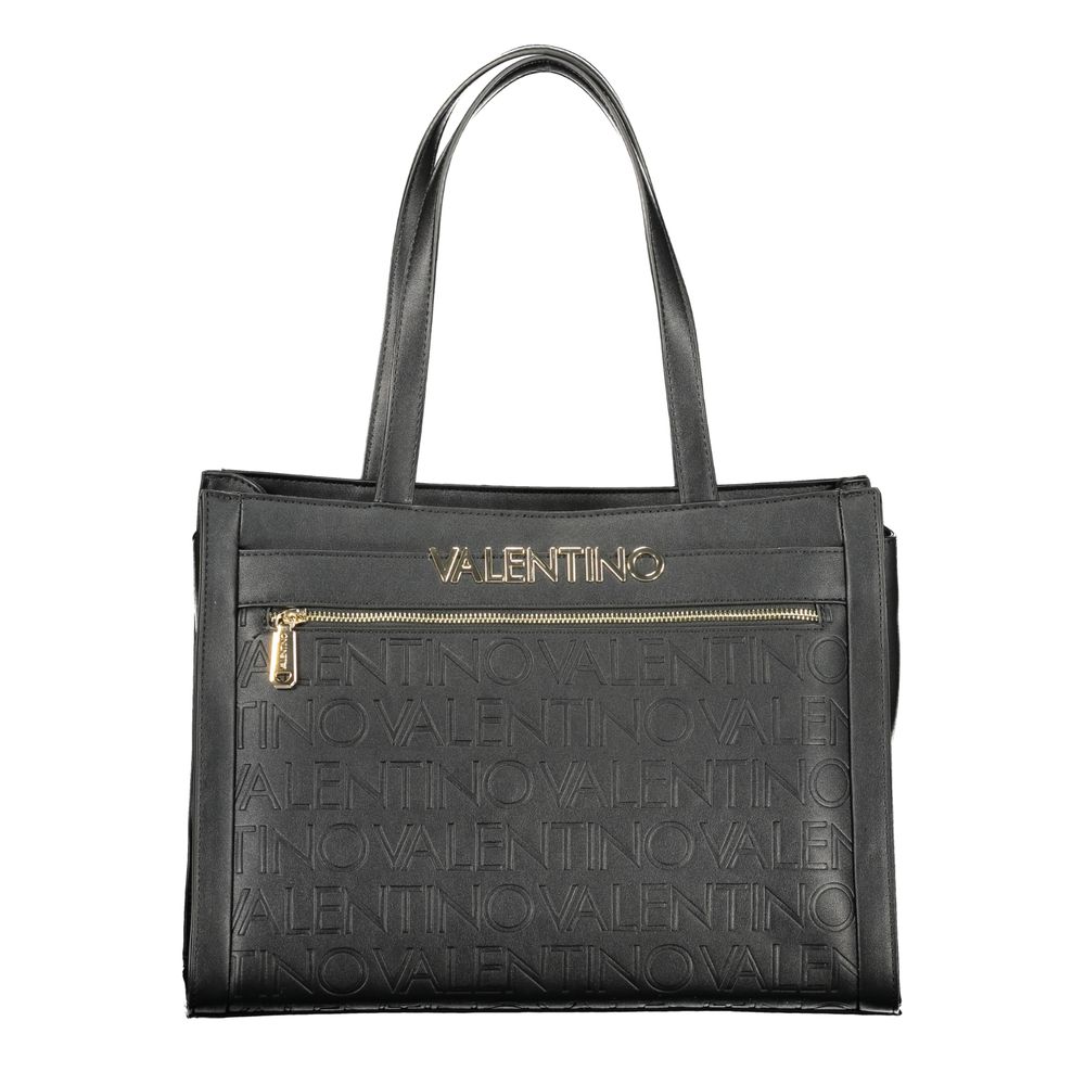 Mario Valentino Nero Polyurethane Women's Bag With Multiple Compartments